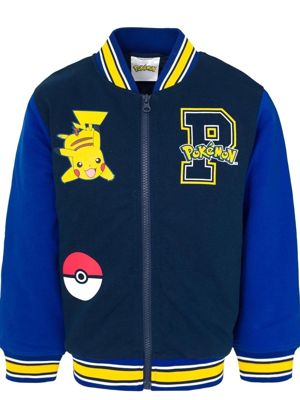 Pokemon Navy & Royal Blue Pikachu Zip-Up Bomber Jacket